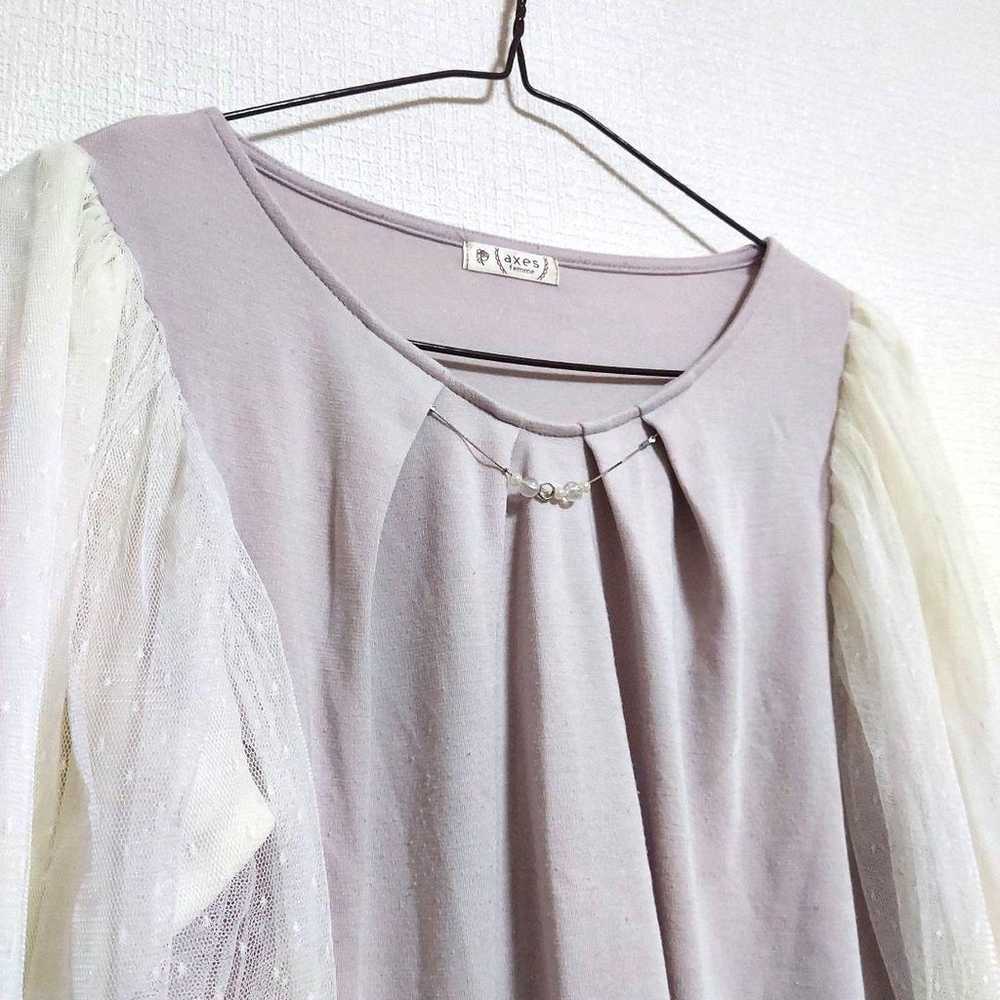 axes femme Long-sleeved shirt Fluffy Light purple… - image 4