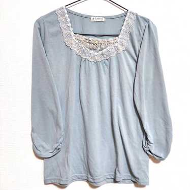 axes femme 7-minute sleeve shirt light blue white… - image 1