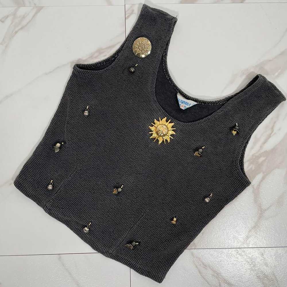 USA vintage 70s Sunburst ring bell sleeveless cut… - image 4