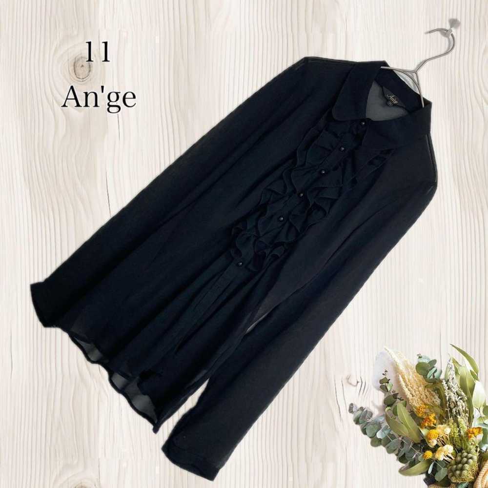 【an'ge】Women's long-sleeved blouse frill black (1… - image 1