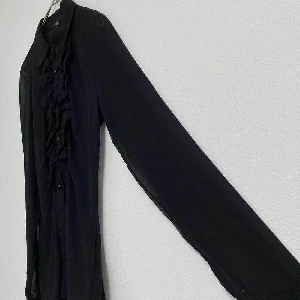 【an'ge】Women's long-sleeved blouse frill black (1… - image 6