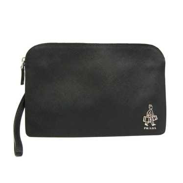 Prada Prada POTER Men's Leather Clutch Bag Black - image 1