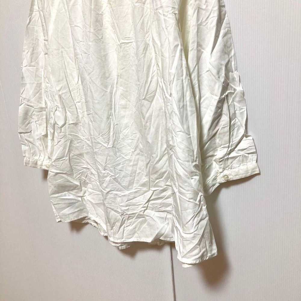 UNIQLO Uniqlo Shirt Long Sleeve Frill White Solid… - image 10