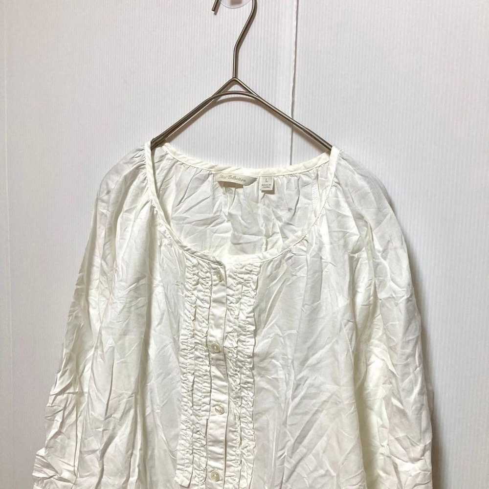 UNIQLO Uniqlo Shirt Long Sleeve Frill White Solid… - image 5