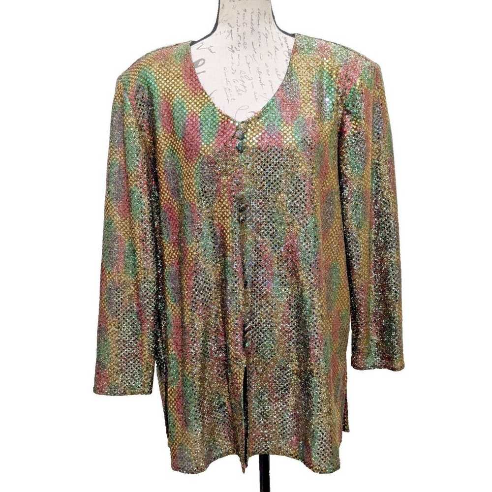 Another Thyme Top Plus XXL  Sequins Mesh  Sheer W… - image 1