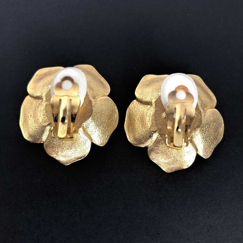 Vintage Clip on Earrings Signed M. Jent - image 2