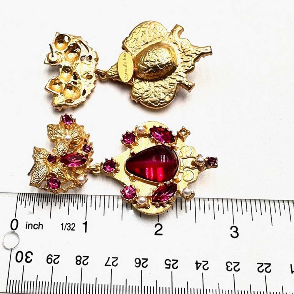 Catwalk Jon Womens Earrings Dark Pink Rhinestone … - image 2