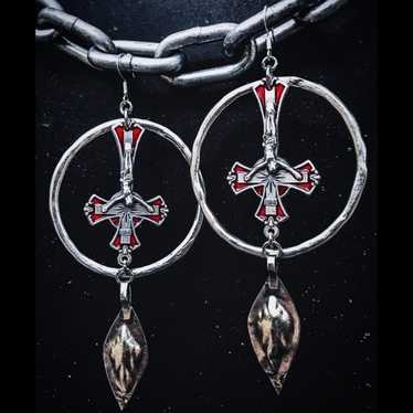 Deth Maiden Inverted Cross Earrings