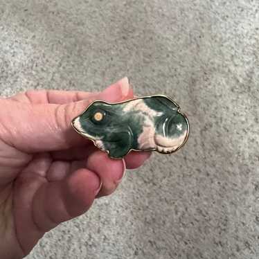 Gorgeous Alchemia tree agate stone frog ring - image 1