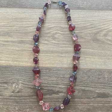 VINTAGE GERMAN GLASS CRYSTAL FACETED BEADED GEMST… - image 1