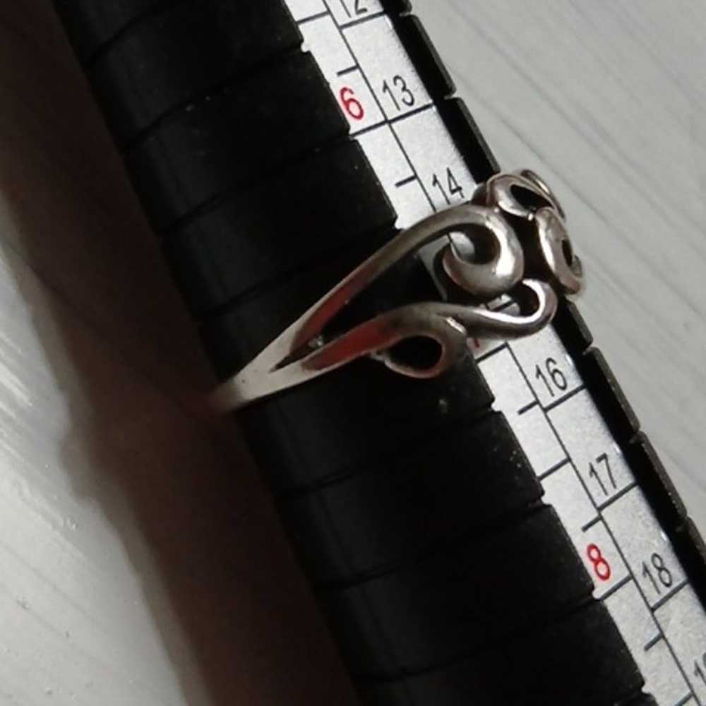 Sterling Silver 925 Scroll Pattern Vintage Ring - image 3