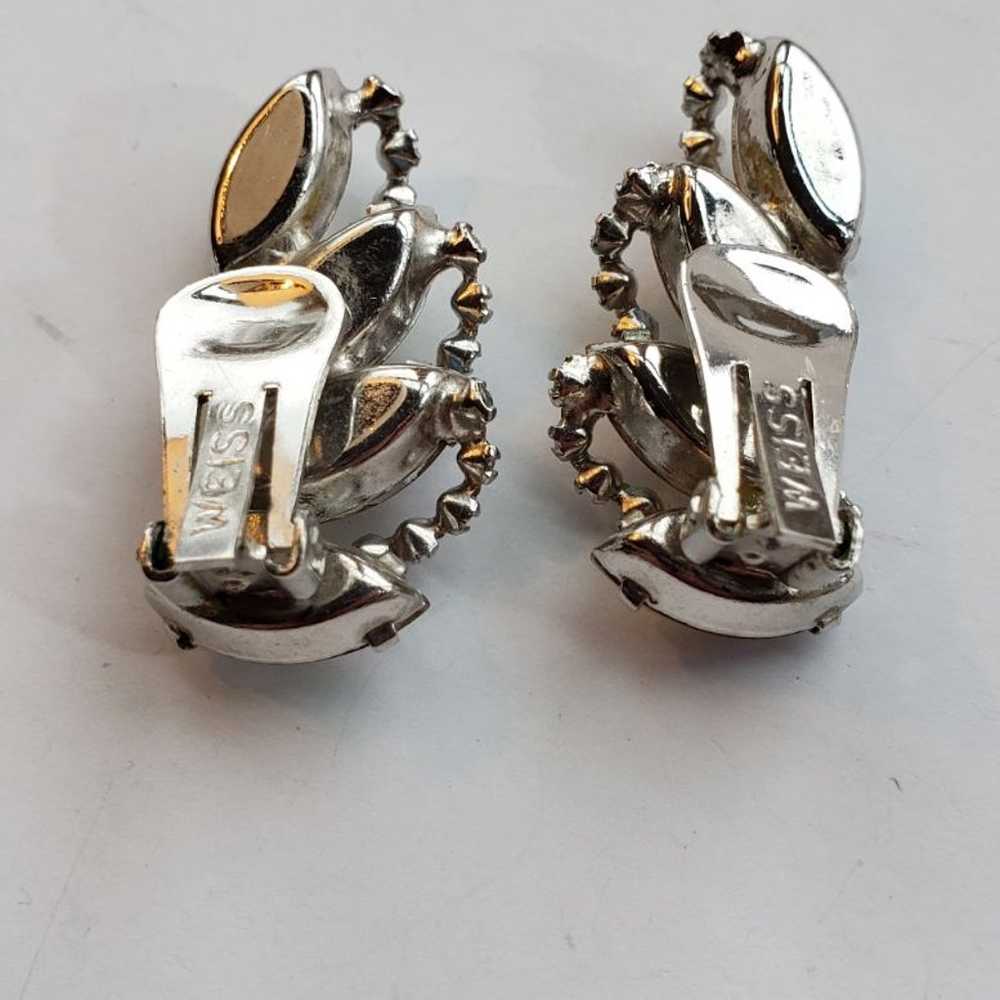 Vintage Weiss Art Deco Glam Earrings - image 3