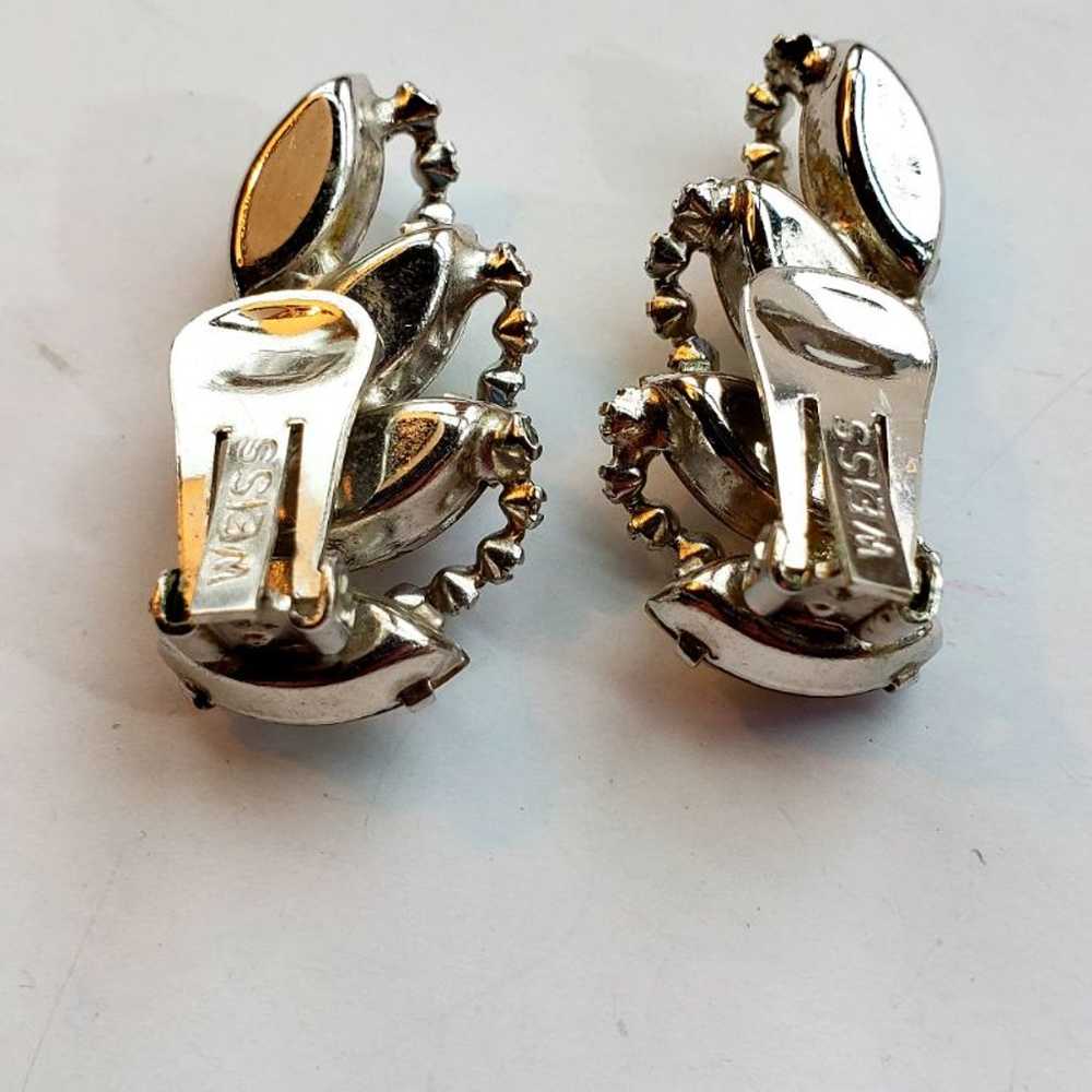 Vintage Weiss Art Deco Glam Earrings - image 7