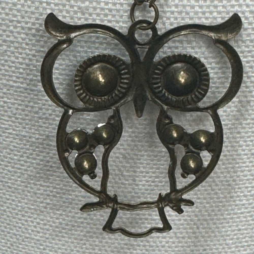 Vintage Owl Necklace Brass? - image 3