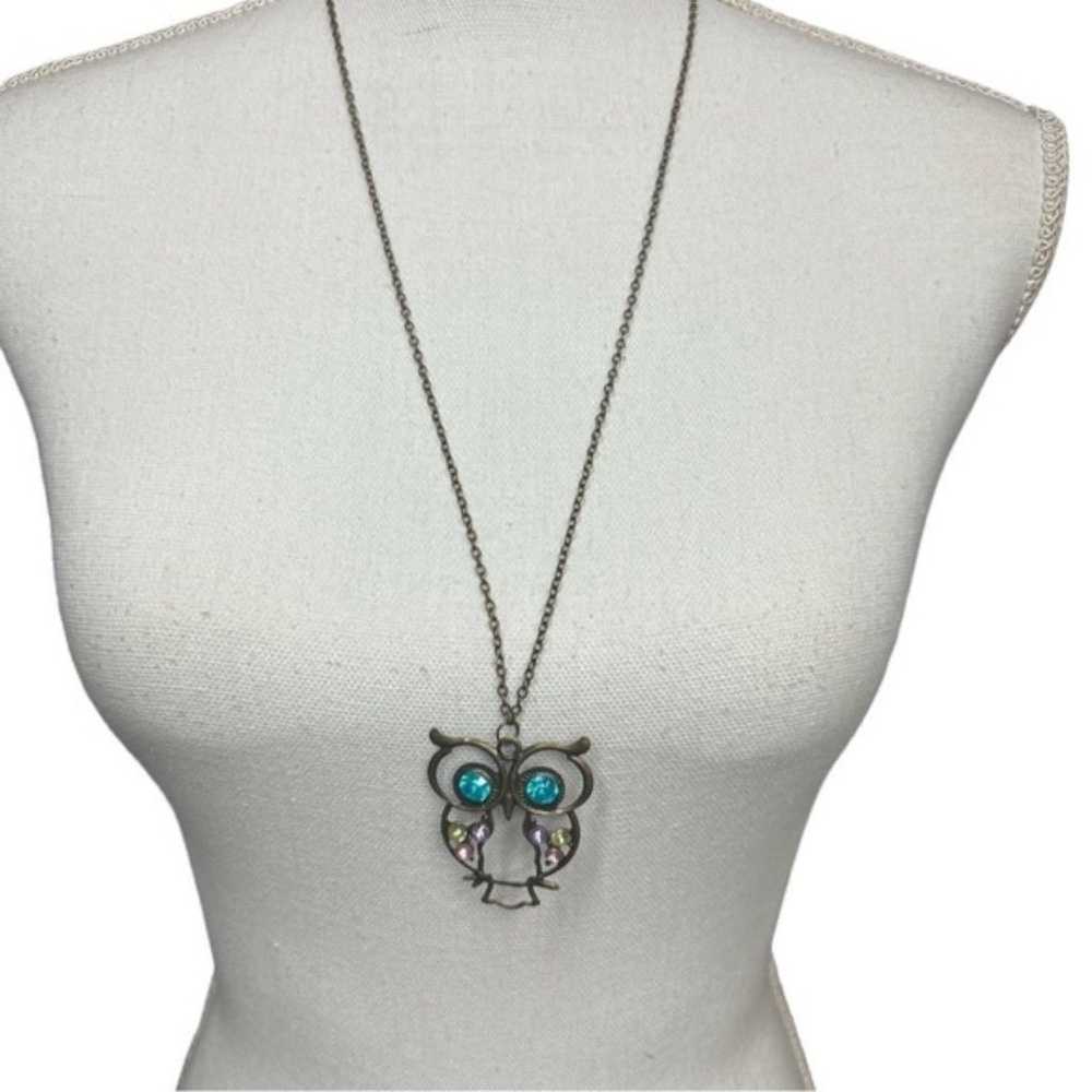 Vintage Owl Necklace Brass? - image 4