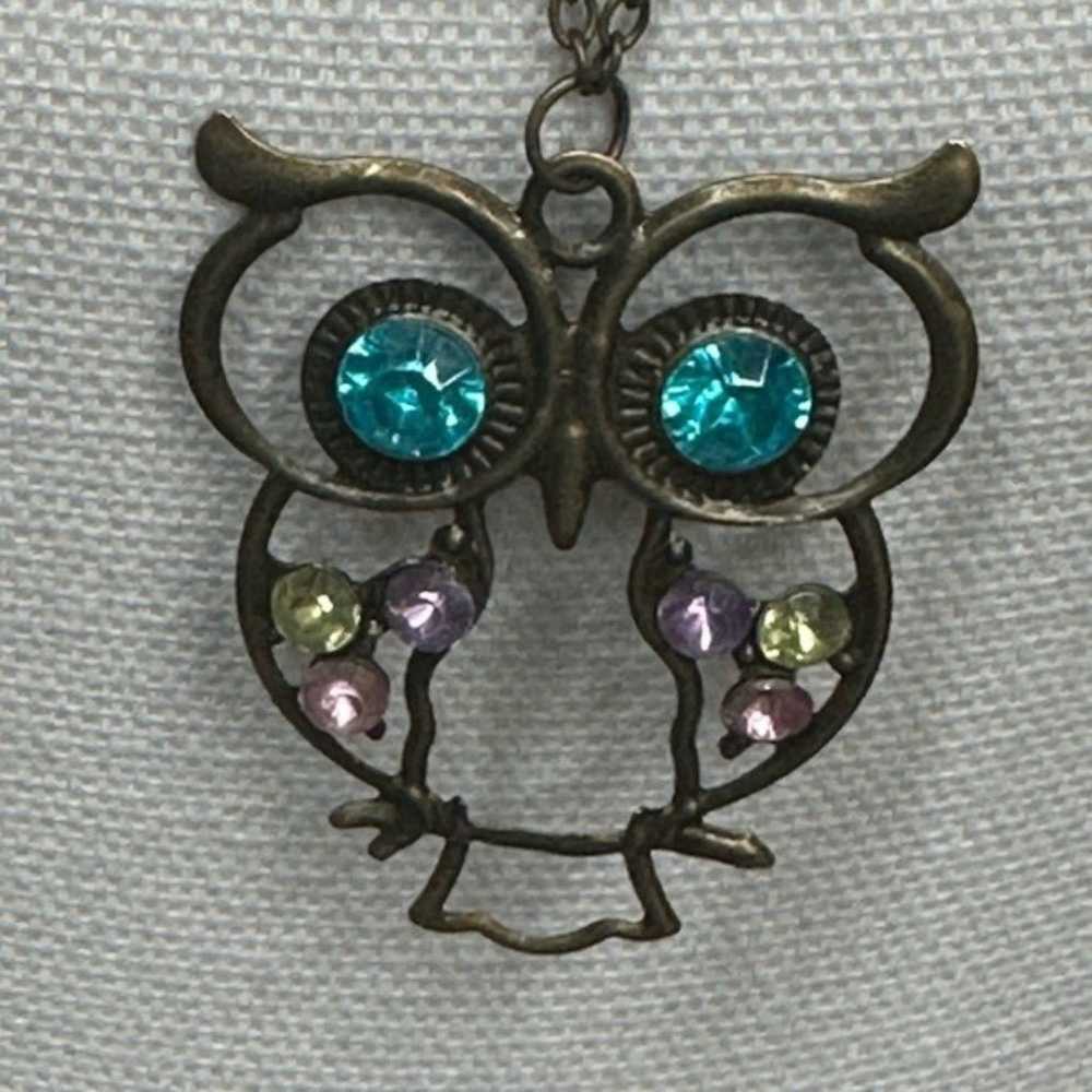 Vintage Owl Necklace Brass? - image 5