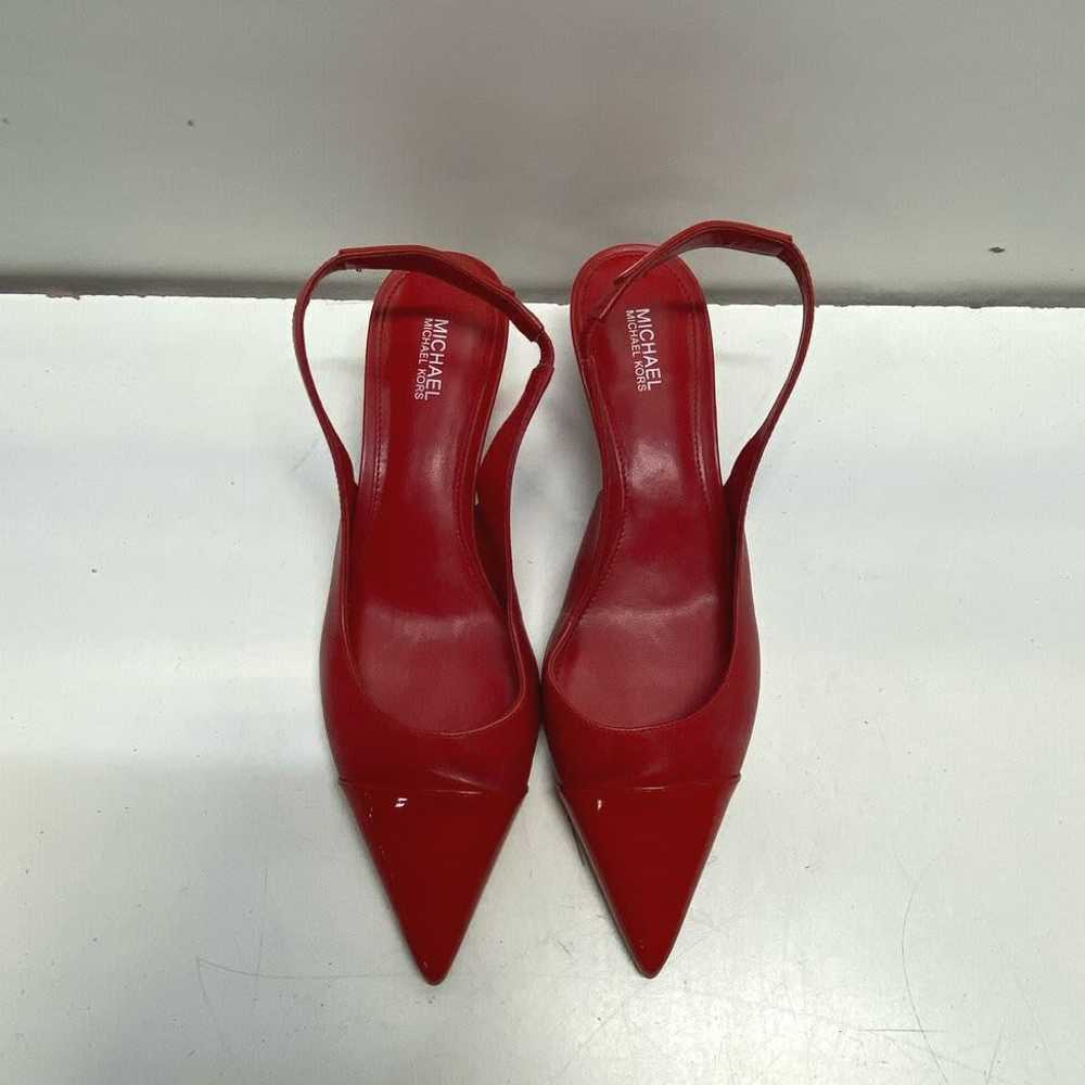 Michael Kors Pointed Toe Slingback Heels Red 7.5 - image 5