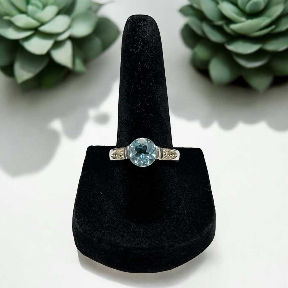 Beautiful Vintage Sterling Silver 925 Aquamarine … - image 1