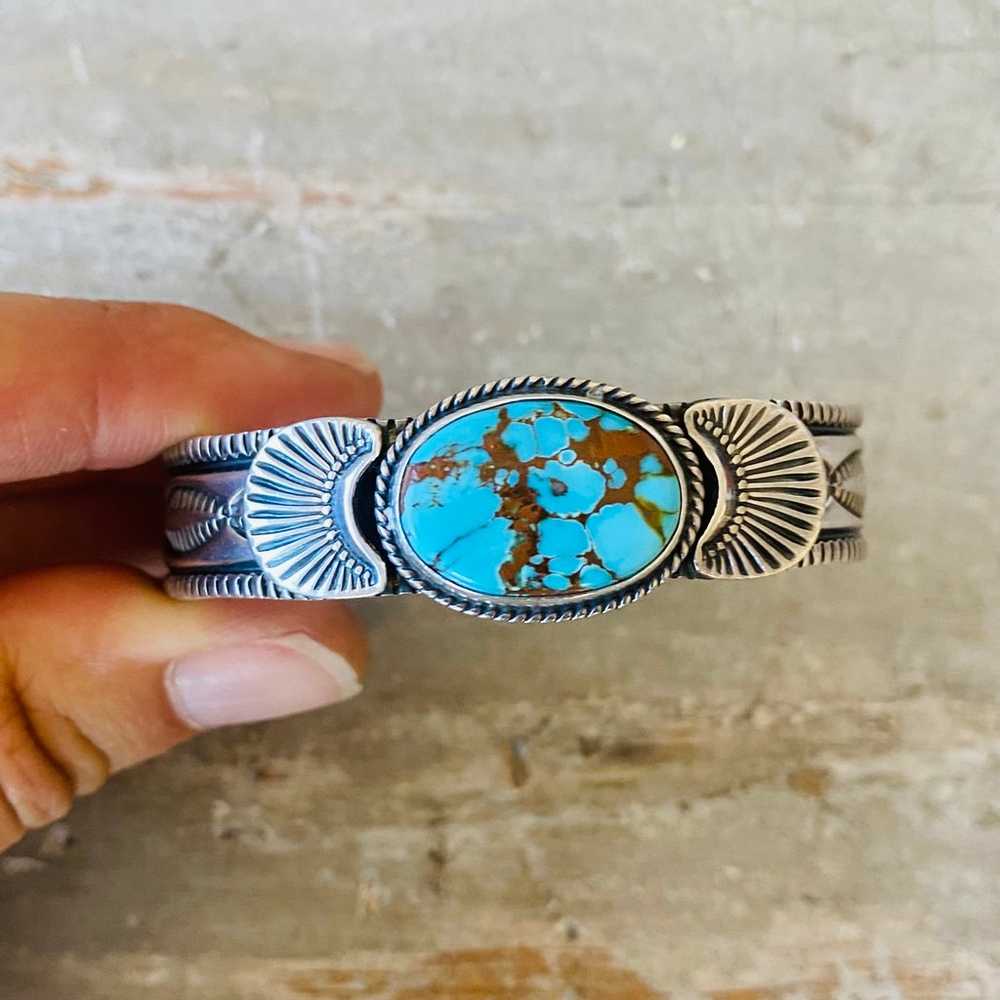 Navajo Andy Cadman Sterling Silver & Prince Turqu… - image 1