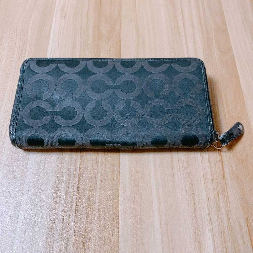 coach, coach, long wallet, signature, black - image 3