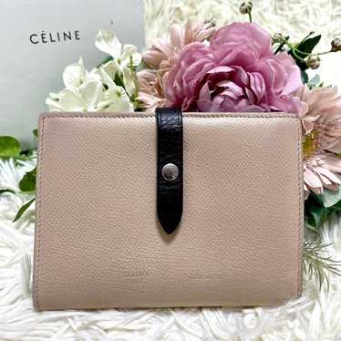 CELINE Strap Wallet Bicolor Strap Folded Wallet.