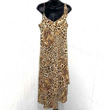 Vintage Another Thyme Leopard Print 80s/90s Slip … - image 1