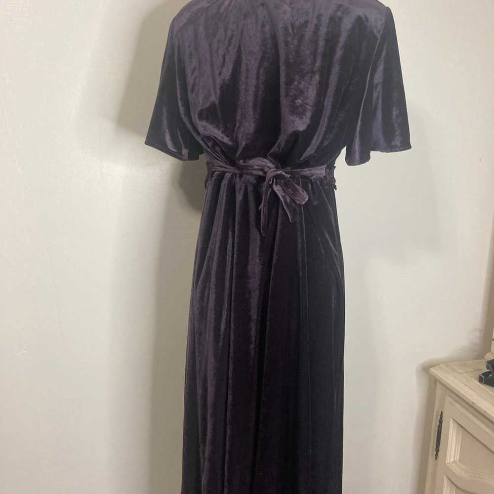 Vintage 90s velvet dress maxi purple - image 4