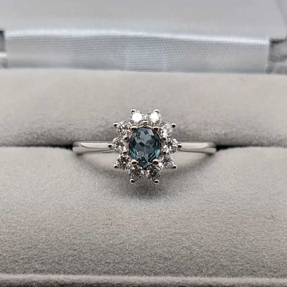 Pretty Alexandrite Ring in Solid 14K White Gold w… - image 9