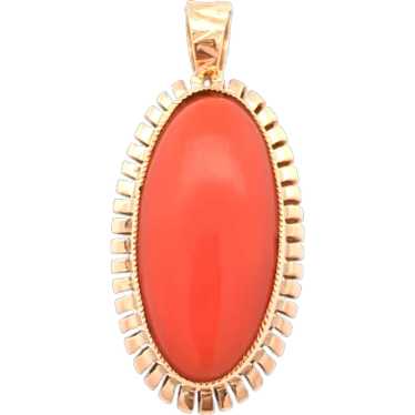 Estate 18K Rose Gold and Coral Pendant