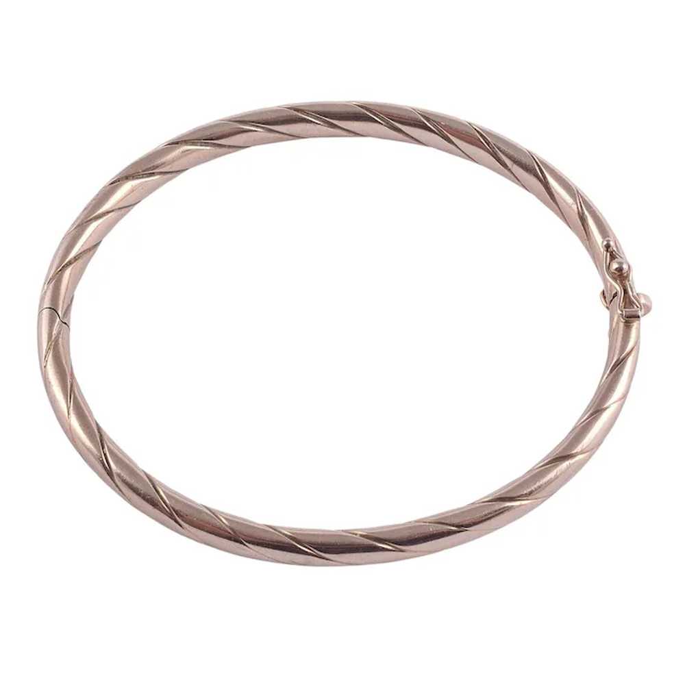 14K Hinged Bangle Bracelet - image 2