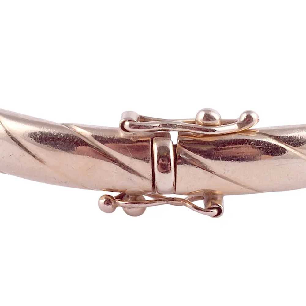 14K Hinged Bangle Bracelet - image 5