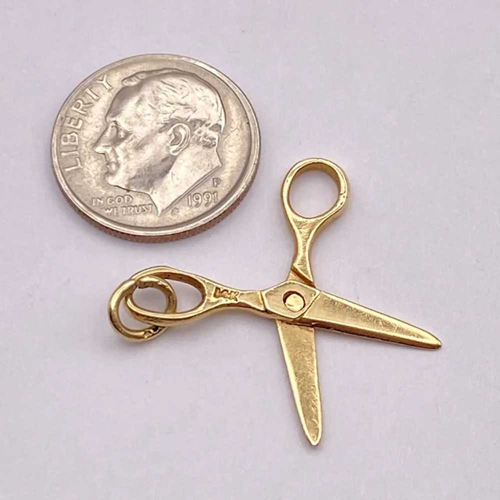 Moving Scissors Vintage Charm 14K Gold Tiffany & … - image 2