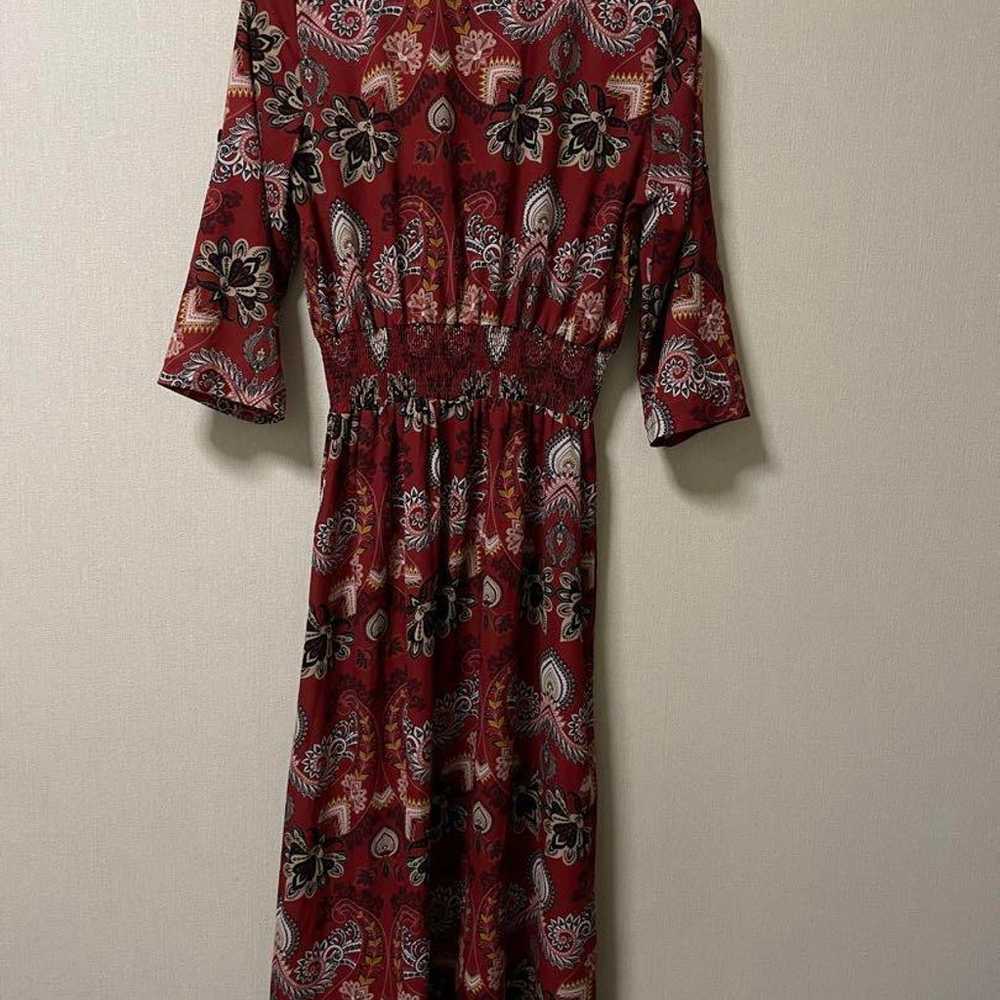 Paisley Red Dress Italy Europe Vintage Dress - image 3