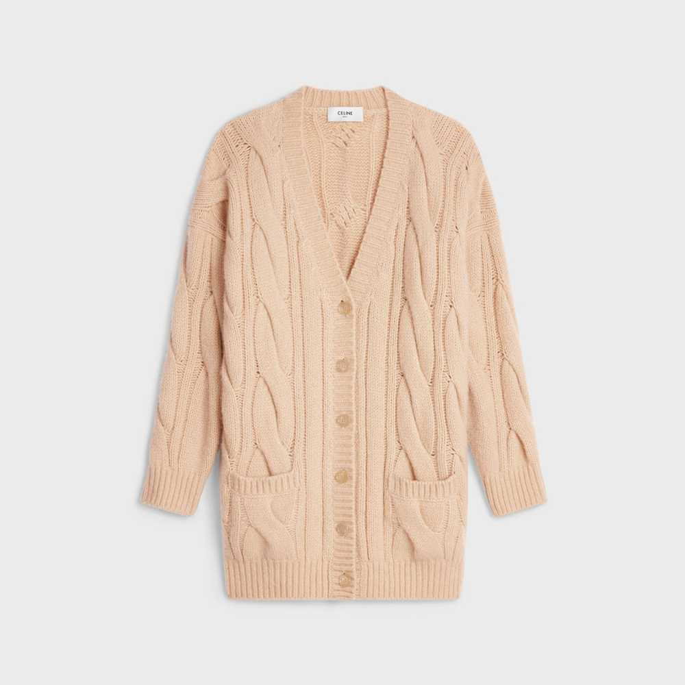 Celine o1bcso1str0824 Cable-Knit Long Cardigan Ca… - image 1