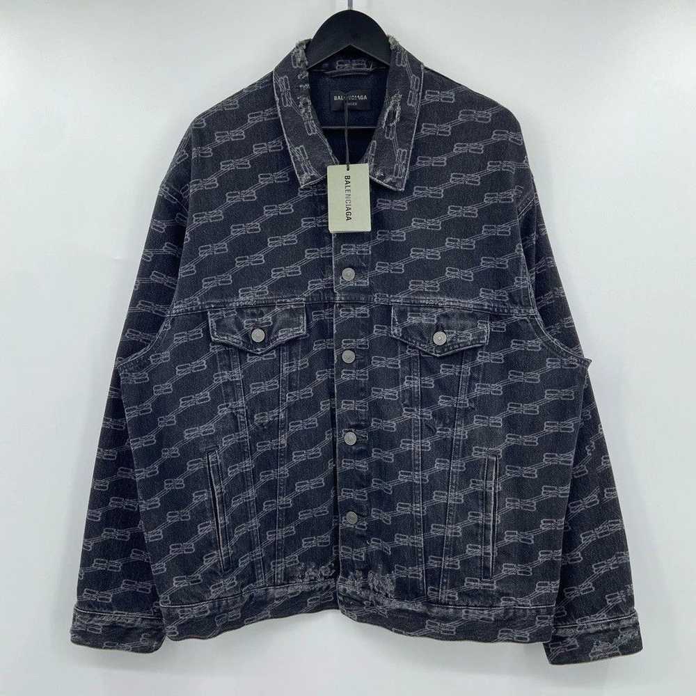 Balenciaga Balenciaga lock full print denim jacket - image 1