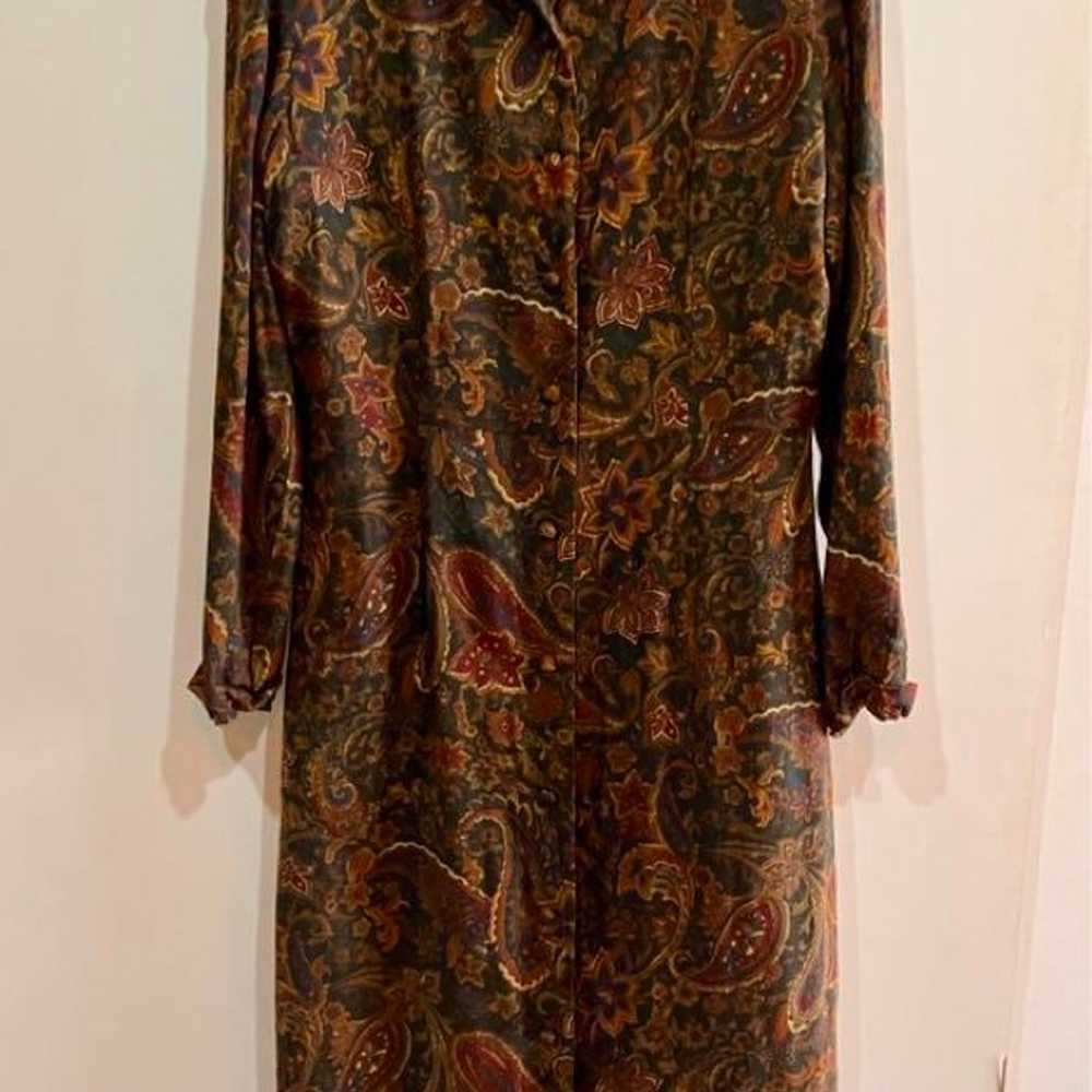 Vintage YORKLAND Paisley Pattern Long One-piece D… - image 1