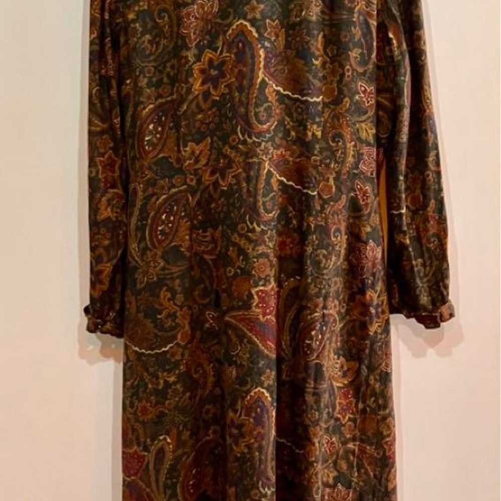 Vintage YORKLAND Paisley Pattern Long One-piece D… - image 2