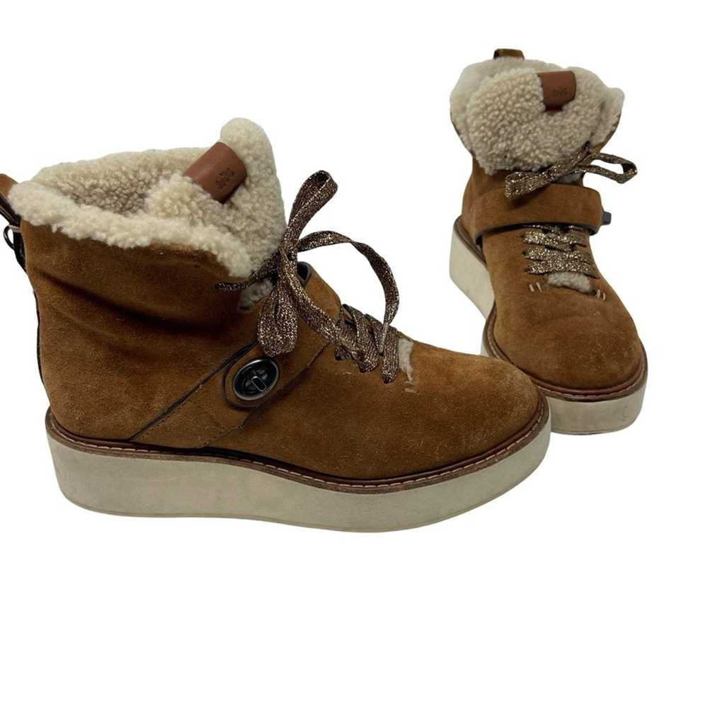 Coach Coach Urban Hiker Suede Saddle Shearling Bo… - image 1