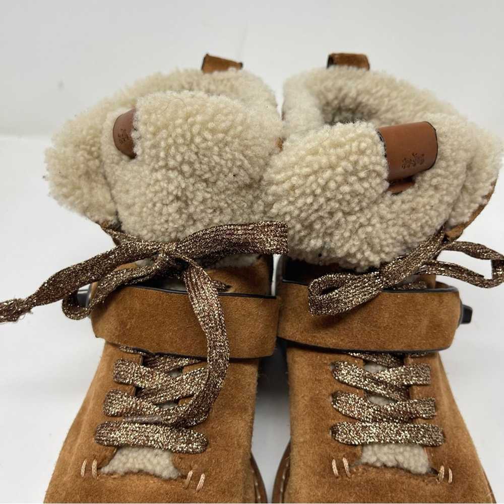 Coach Coach Urban Hiker Suede Saddle Shearling Bo… - image 2