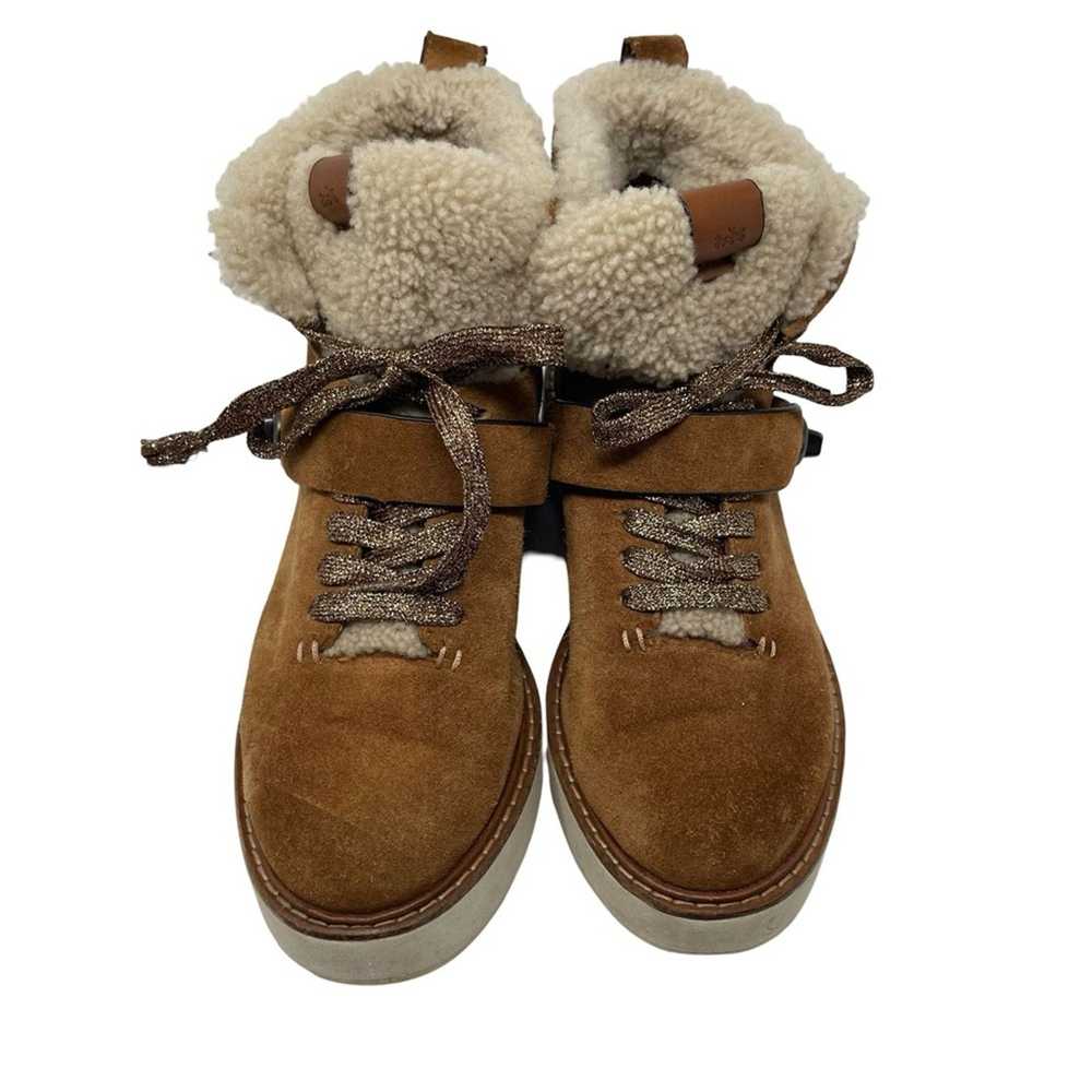 Coach Coach Urban Hiker Suede Saddle Shearling Bo… - image 3