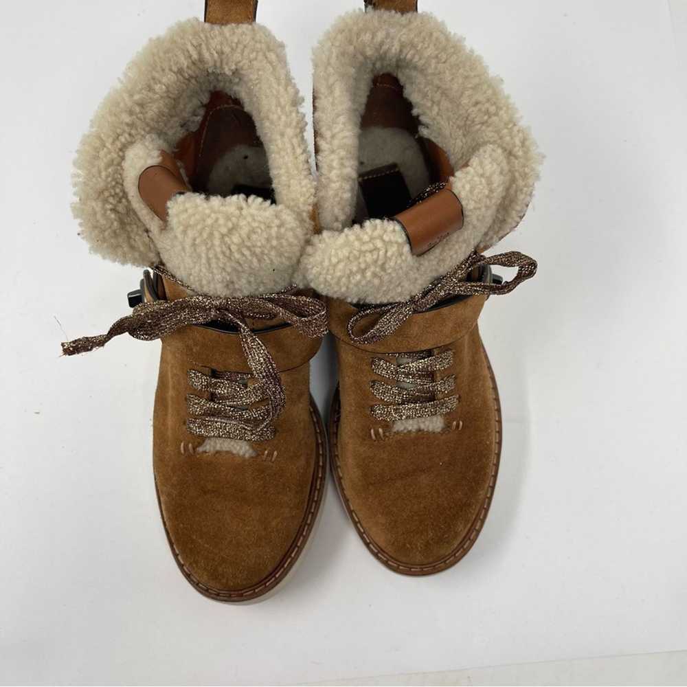 Coach Coach Urban Hiker Suede Saddle Shearling Bo… - image 7