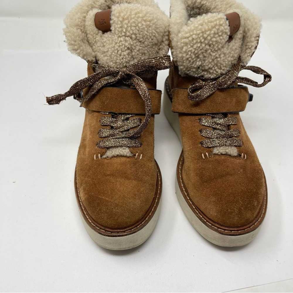 Coach Coach Urban Hiker Suede Saddle Shearling Bo… - image 9