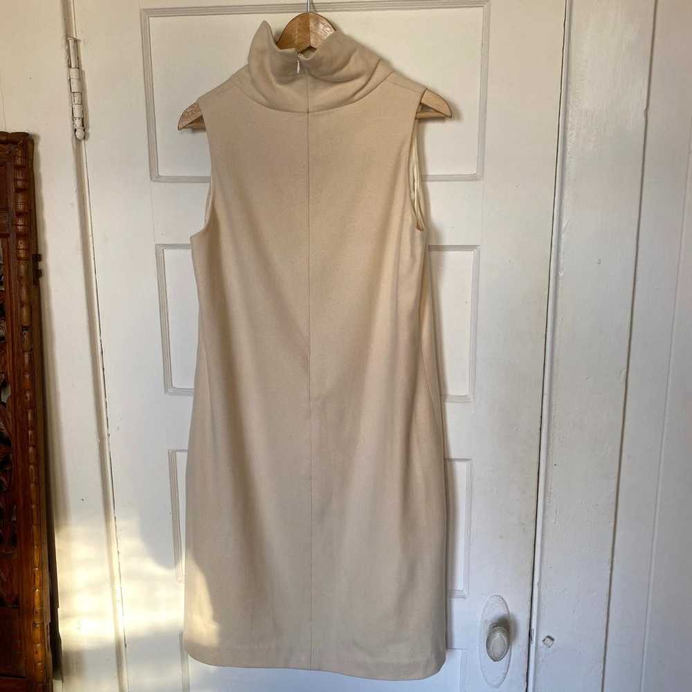 Vintage Knit Cream Turtleneck Tank Dress Cashmere… - image 2