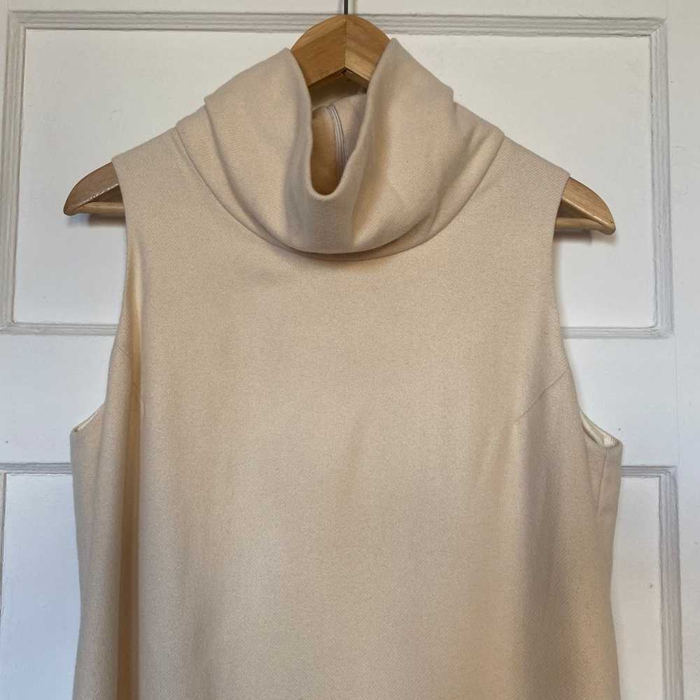 Vintage Knit Cream Turtleneck Tank Dress Cashmere… - image 5