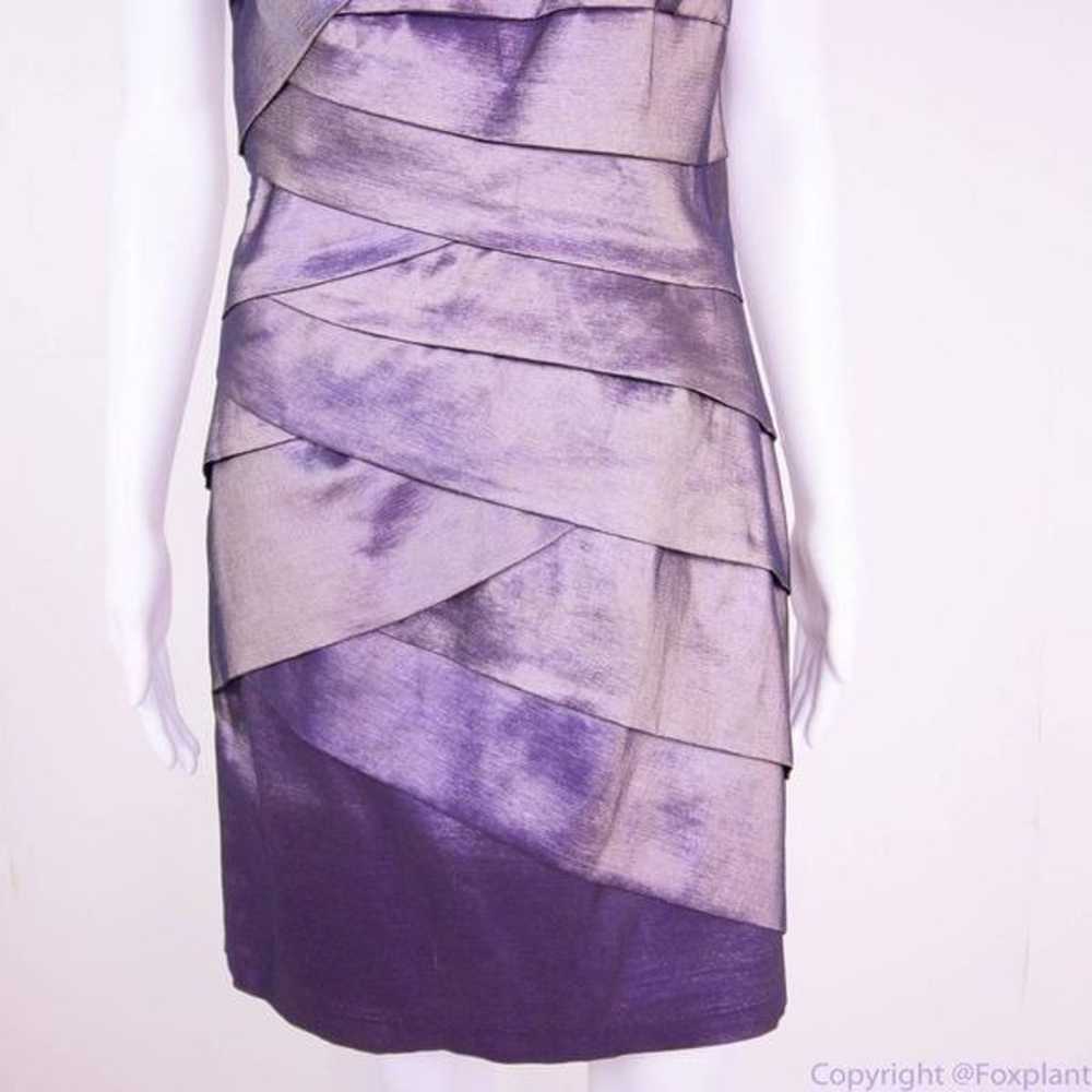 Jessica McClintock metallic purple gold one shoul… - image 4