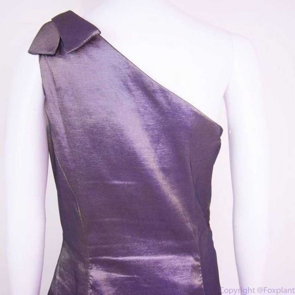 Jessica McClintock metallic purple gold one shoul… - image 5