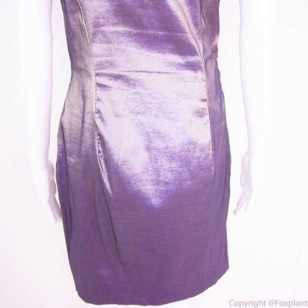 Jessica McClintock metallic purple gold one shoul… - image 6