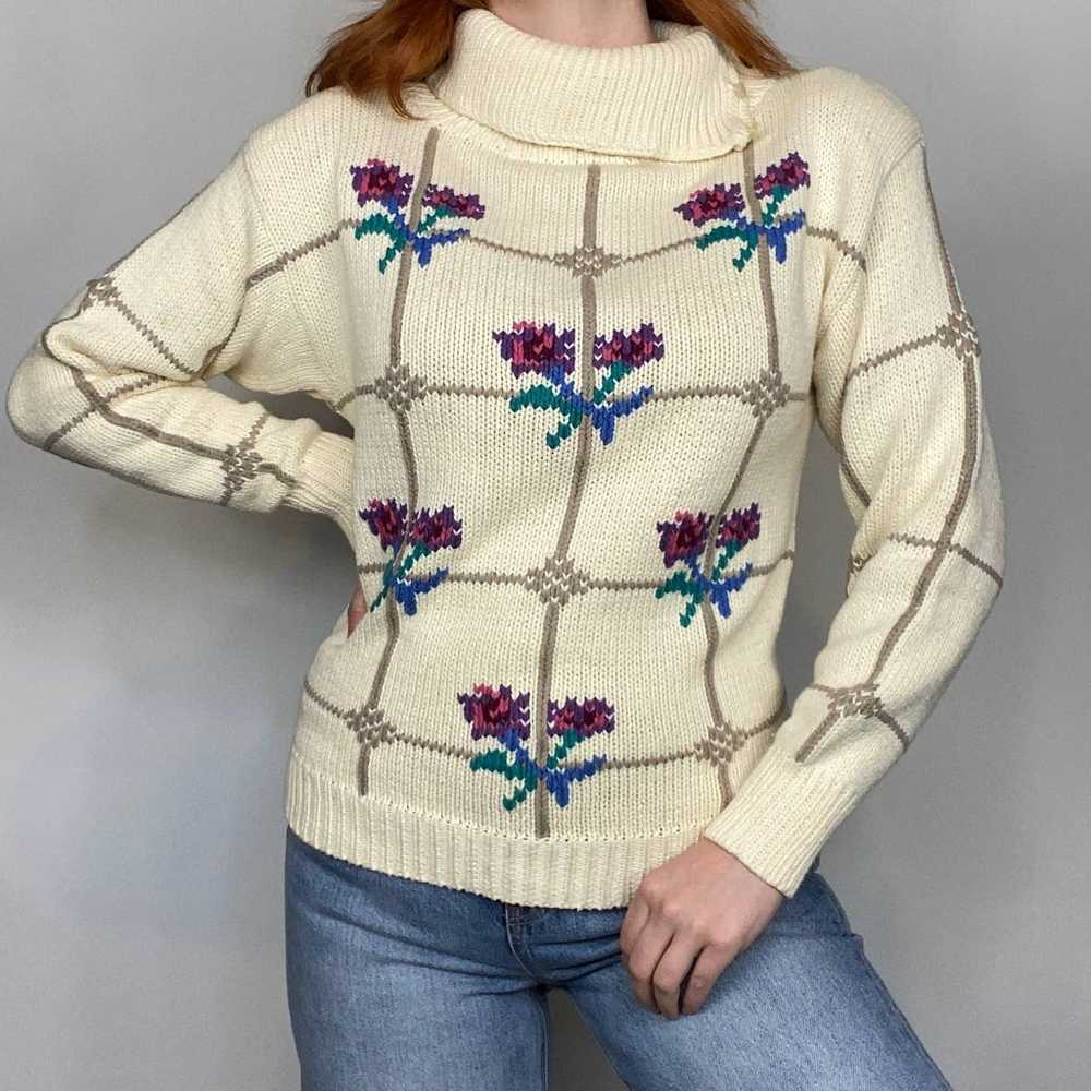 Vintage Eagles Eye Floral Turtleneck - image 4