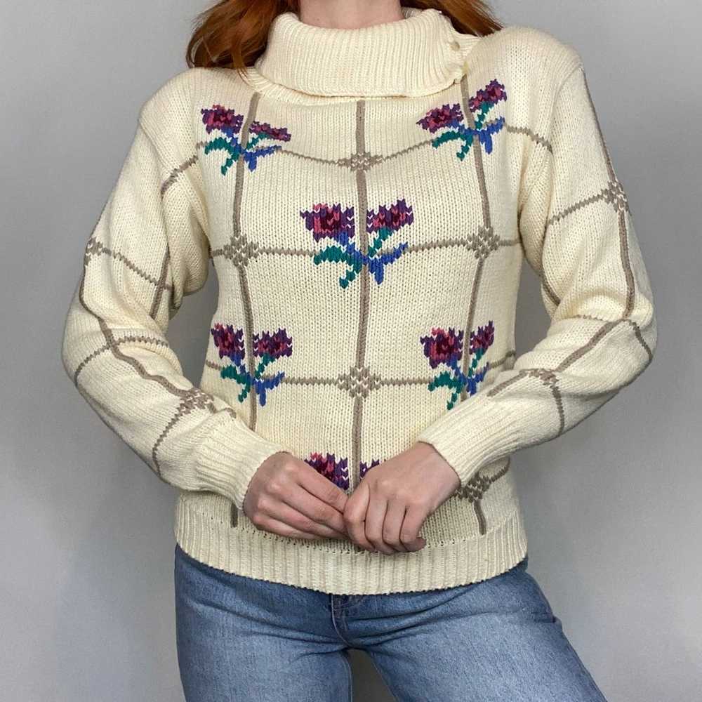 Vintage Eagles Eye Floral Turtleneck - image 6