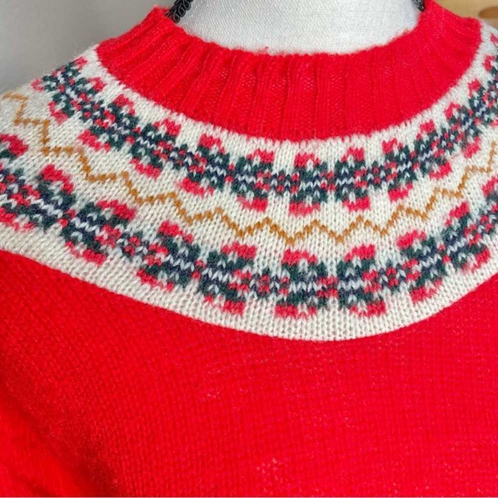 Vintage Knockabouts by Pendleton Red Fair Isle Kn… - image 4